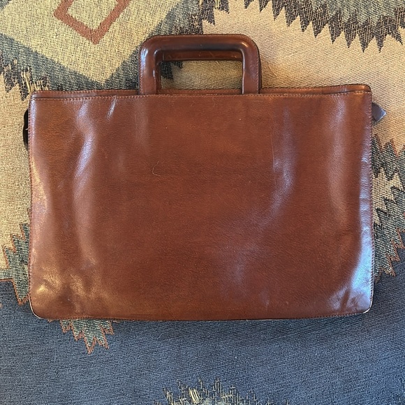 GOLDPFEIL Authentic Burgundy Leather Briefcase (Missing Shoulder Strap) - Picture 2 of 12